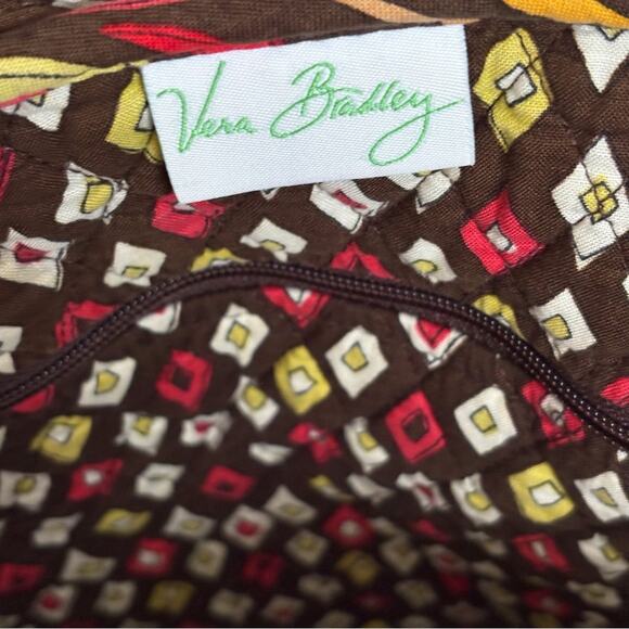 Vera Bradley Quilted Bag Brown and Pink Floral Puccini Design - Picture 5 of 7